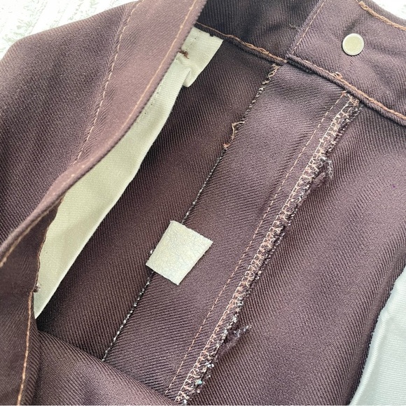 Vintage LEE Riders Wide-leg Flare Brown Slacks Pants | 34x30 - Picture 5 of 7